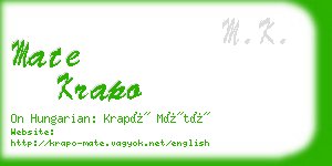 mate krapo business card